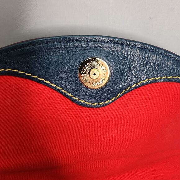 Dooney & Bourke Leather Slate Blue Crossbody Saddle Bag/ Purse Adjustable Strap - Picture 9 of 16